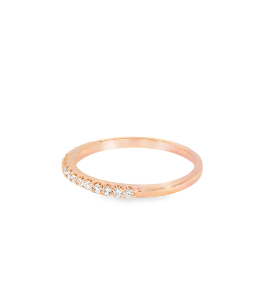 14KR Rose Gold Bead set Diamond Band - 0.26ctw - Diamonds By Rothschild