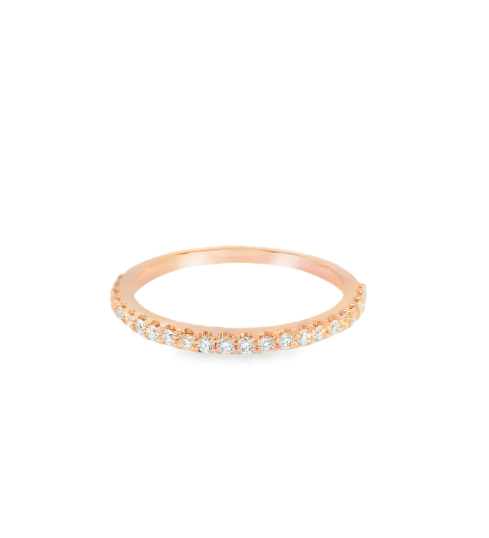 14KR Rose Gold Bead set Diamond Band - 0.26ctw - Diamonds By Rothschild
