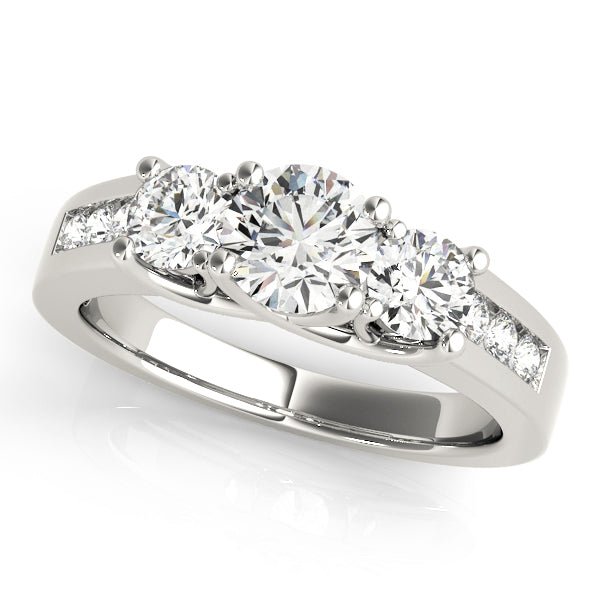 3 Stone Round Channel Engagement Ring - Diamonds By Rothschild