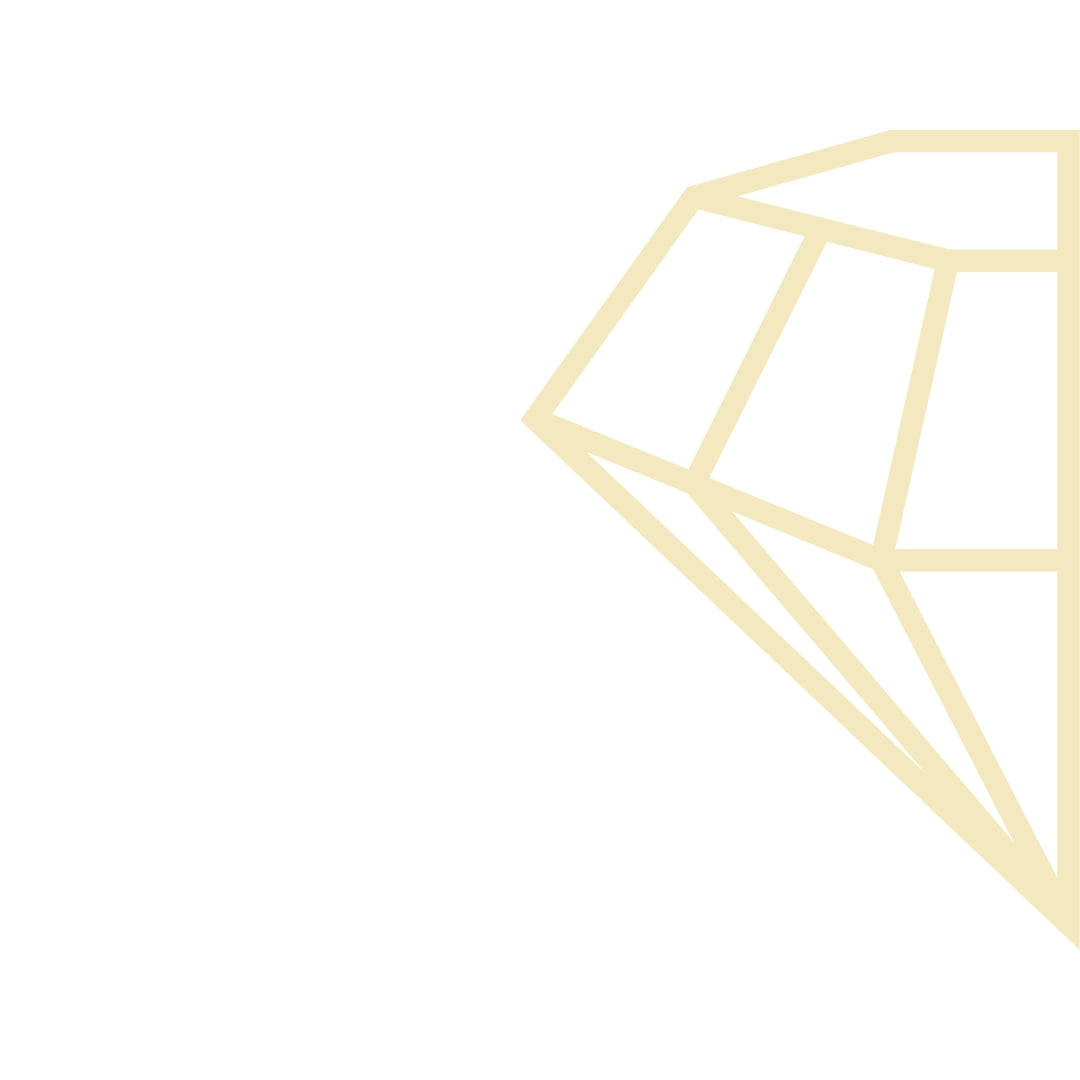 Line drawing of the left side of a diamond