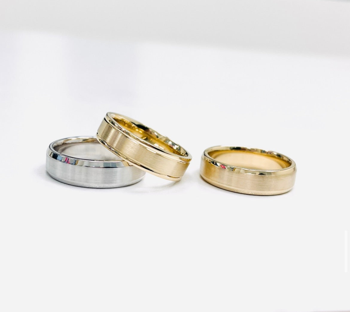 Yellow and White Gold Wedding Bands Pittsburghj
