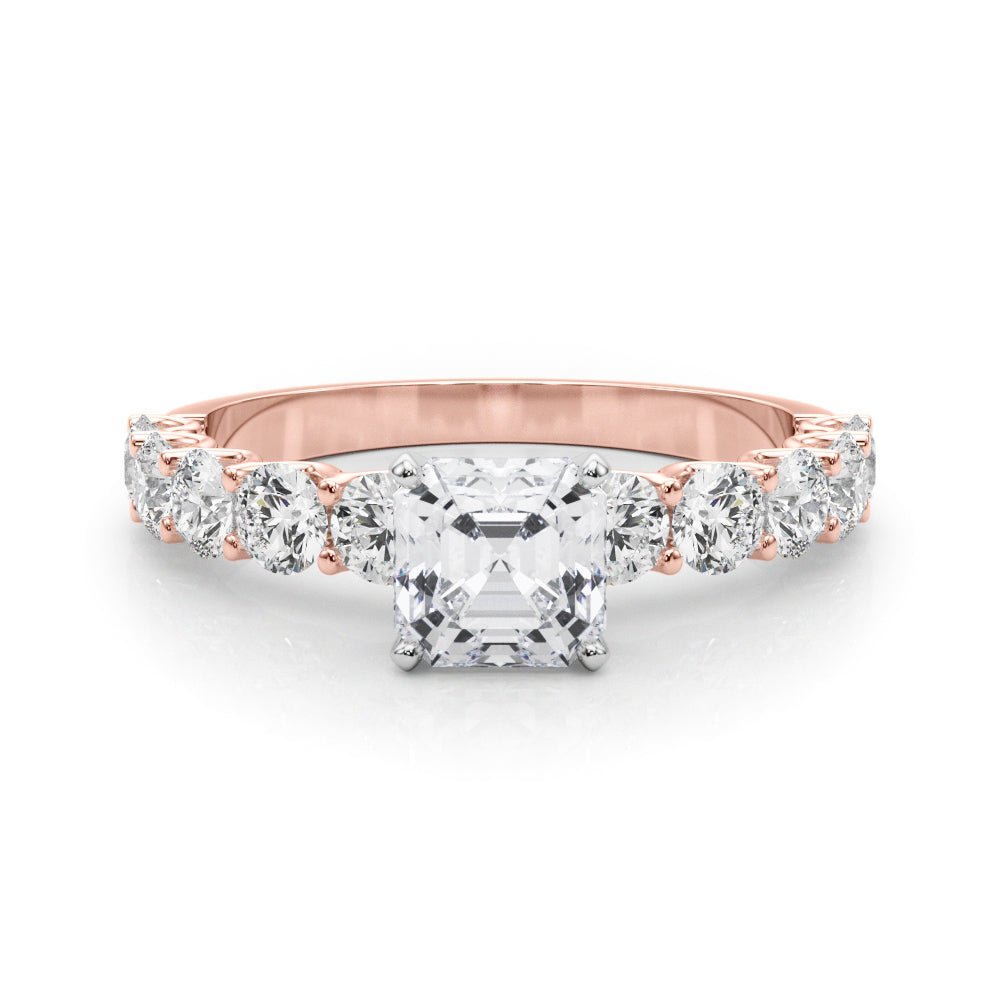 Asscher Cut Center Large Pavé Engagement Ring - Diamonds By Rothschild