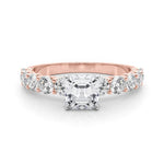 Asscher Cut Center Large Pavé Engagement Ring - Diamonds By Rothschild