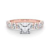 Asscher Cut Center Large Pavé Engagement Ring - Diamonds By Rothschild