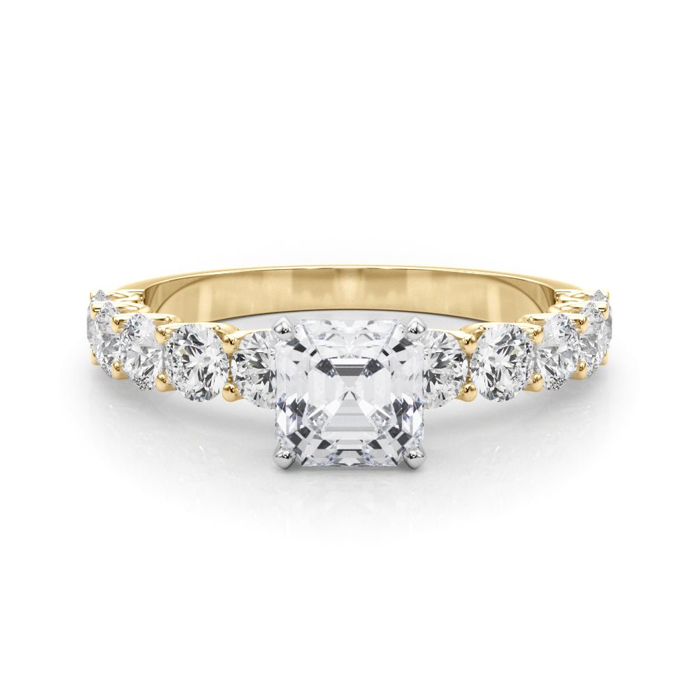 Asscher Cut Center Large Pavé Engagement Ring - Diamonds By Rothschild