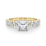 Asscher Cut Center Large Pavé Engagement Ring - Diamonds By Rothschild