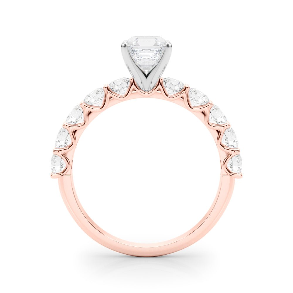 Asscher Cut Center Large Pavé Engagement Ring - Diamonds By Rothschild