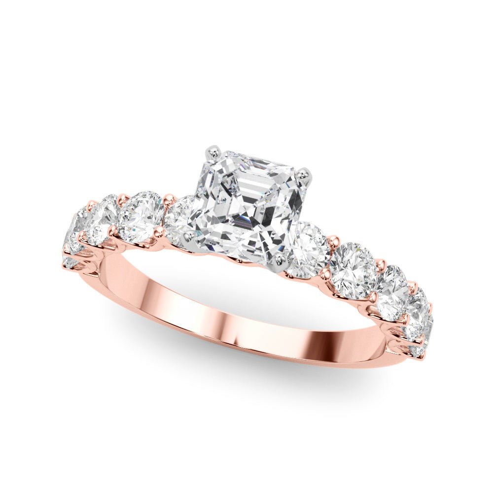 Asscher Cut Center Large Pavé Engagement Ring - Diamonds By Rothschild