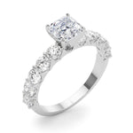 Asscher Cut Center Large Pavé Engagement Ring - Diamonds By Rothschild