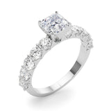 Asscher Cut Center Large Pavé Engagement Ring - Diamonds By Rothschild