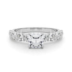 Asscher Cut Center Large Pavé Engagement Ring - Diamonds By Rothschild