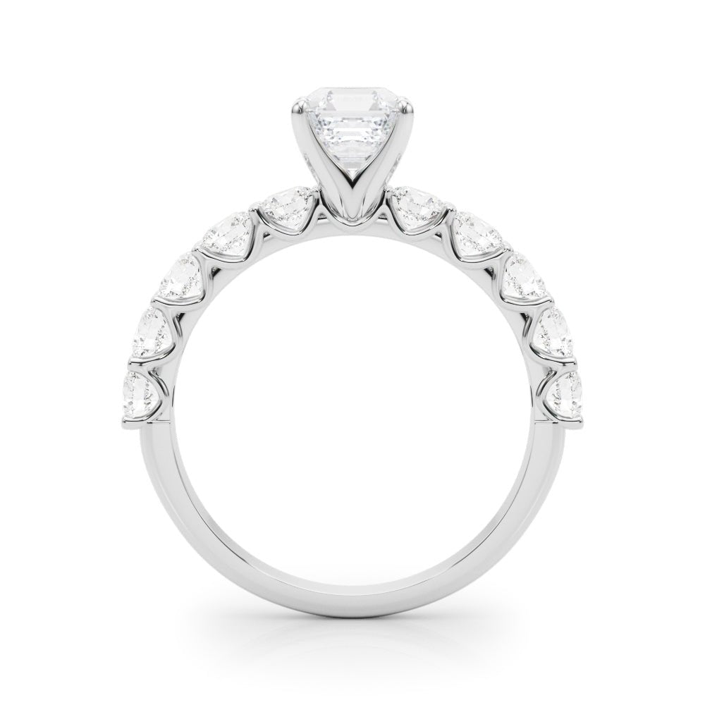 Asscher Cut Center Large Pavé Engagement Ring - Diamonds By Rothschild