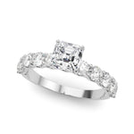 Asscher Cut Center Large Pavé Engagement Ring - Diamonds By Rothschild