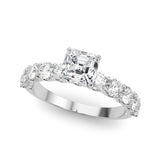 Asscher Cut Center Large Pavé Engagement Ring - Diamonds By Rothschild
