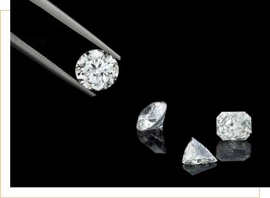 Loose diamonds in various diamond shapes