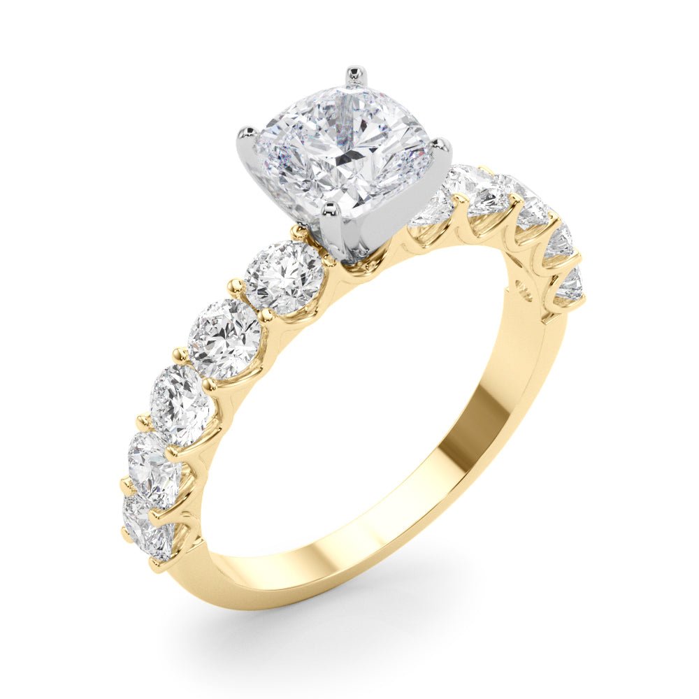 Cushion Center Large Pavé Engagement Ring - Diamonds By Rothschild