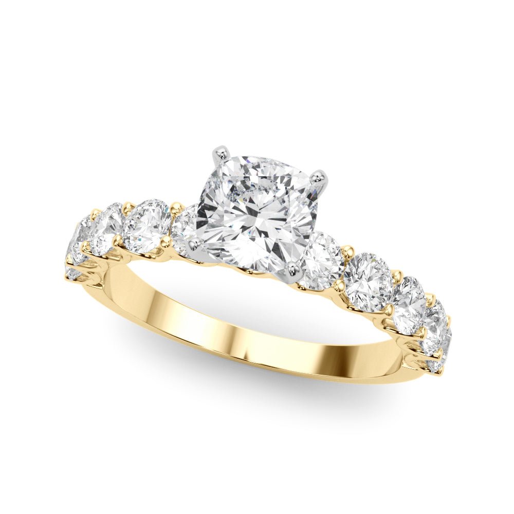 Cushion Center Large Pavé Engagement Ring - Diamonds By Rothschild