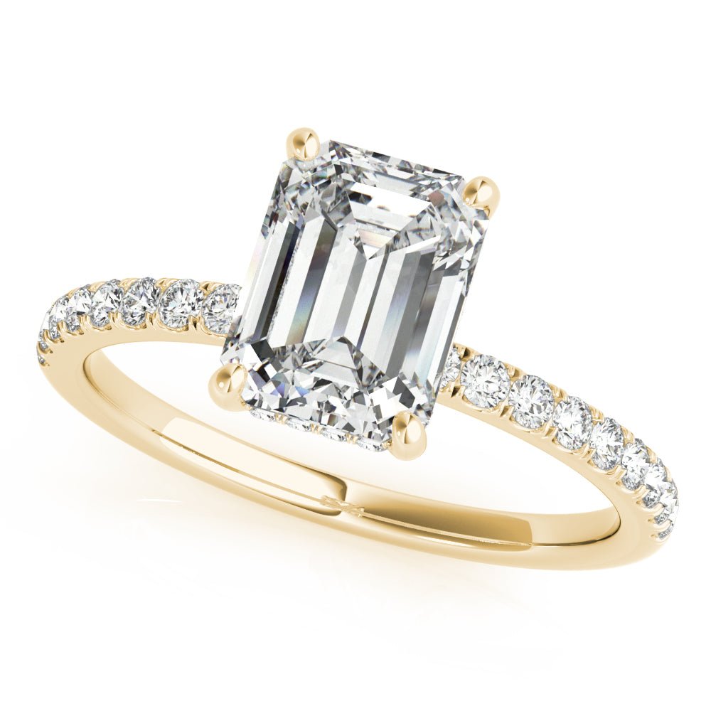 Emerald Hidden Halo Pavé Engagement Ring - Diamonds By Rothschild