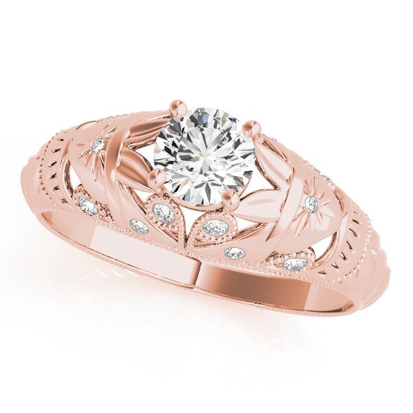 Filigree Round Center Engagement Ring - Diamonds By Rothschild