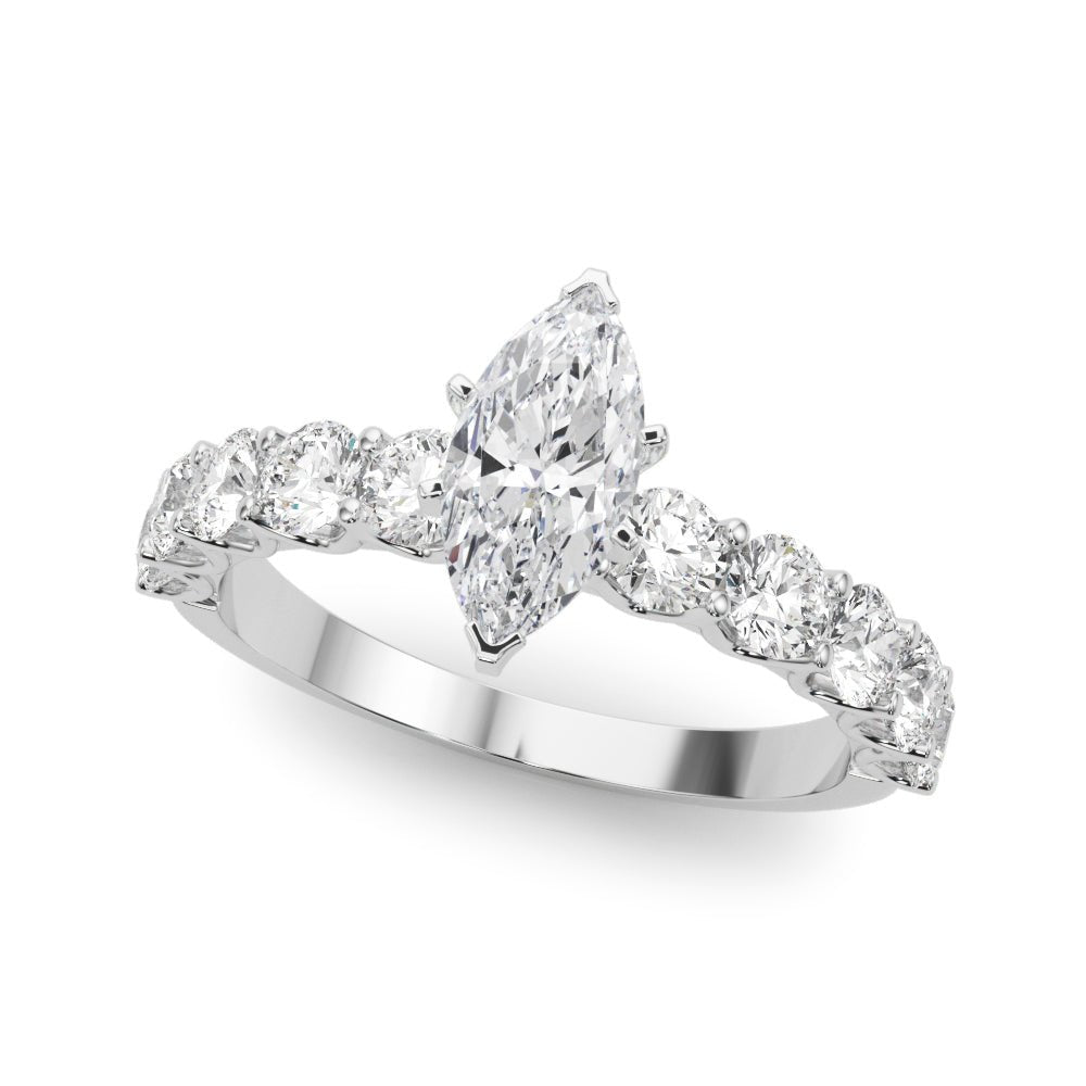 Marquise Center Large Pavé Engagement Ring - Diamonds By Rothschild
