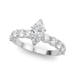 Marquise Center Large Pavé Engagement Ring - Diamonds By Rothschild