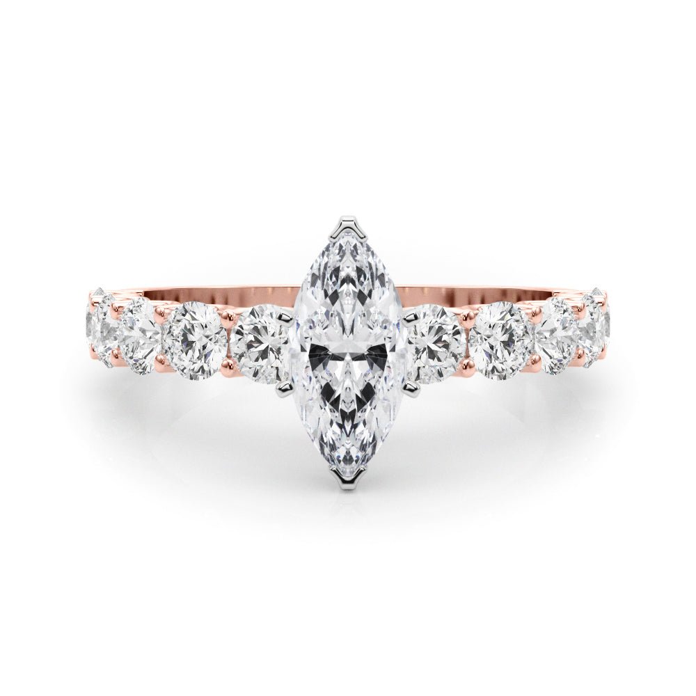 Marquise Center Large Pavé Engagement Ring - Diamonds By Rothschild