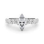 Marquise Center Large Pavé Engagement Ring - Diamonds By Rothschild