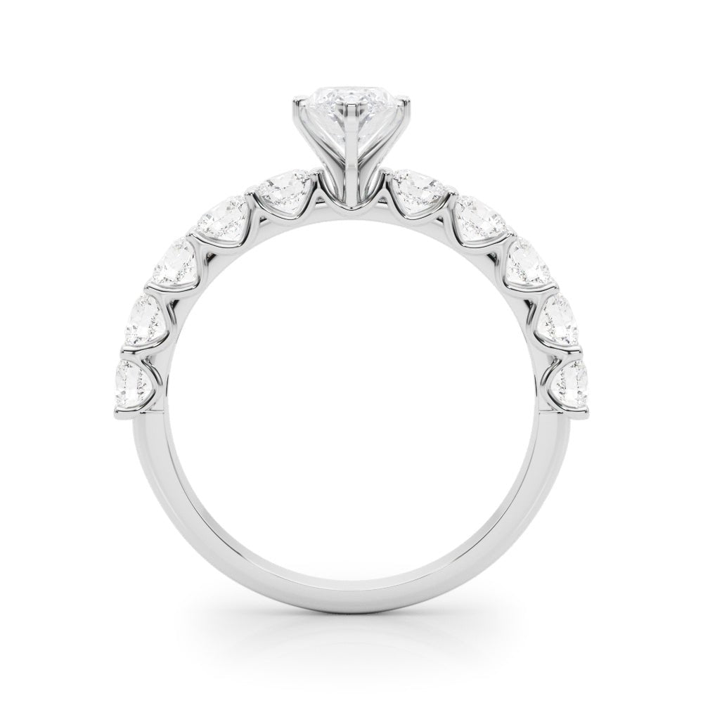 Marquise Center Large Pavé Engagement Ring - Diamonds By Rothschild