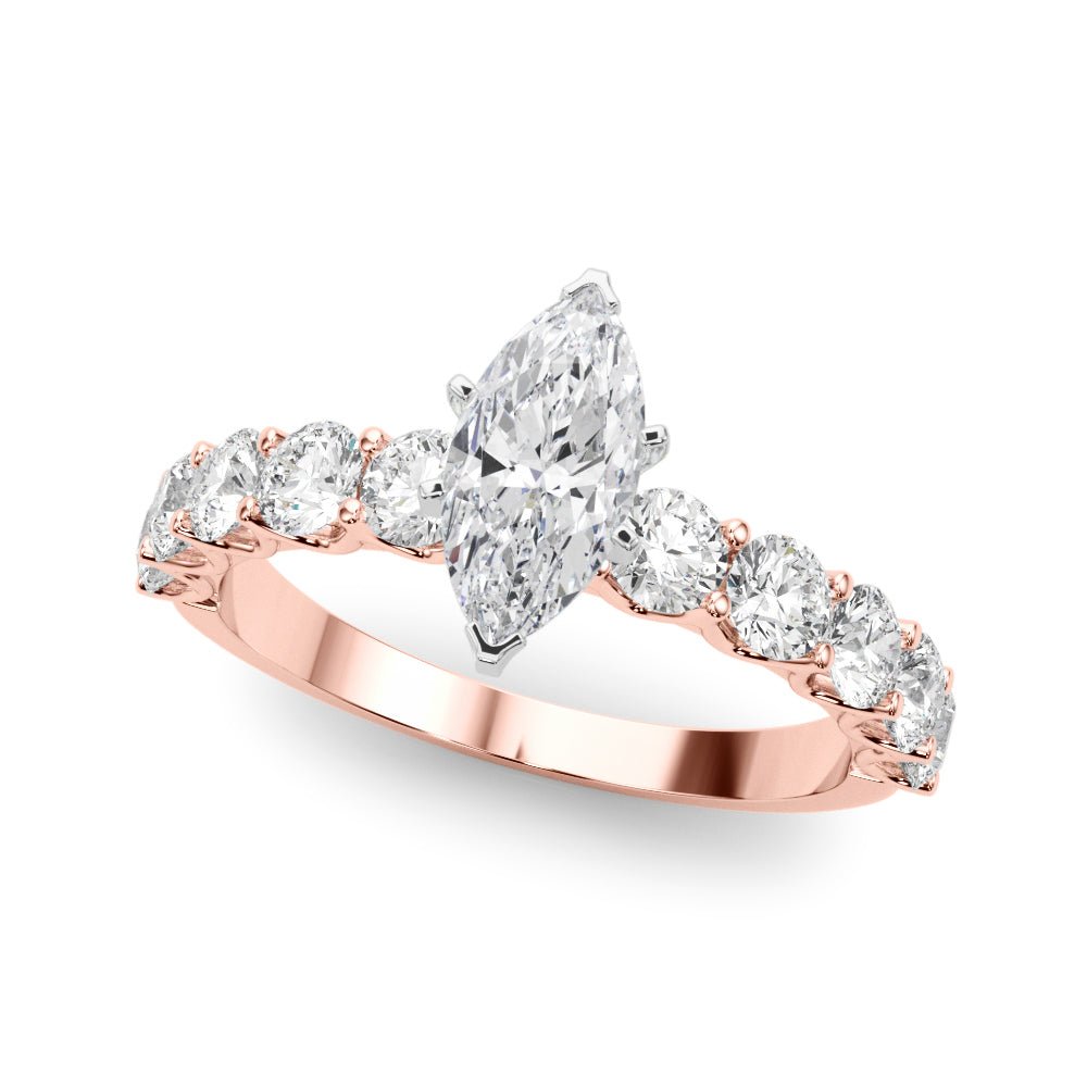 Marquise Center Large Pavé Engagement Ring - Diamonds By Rothschild