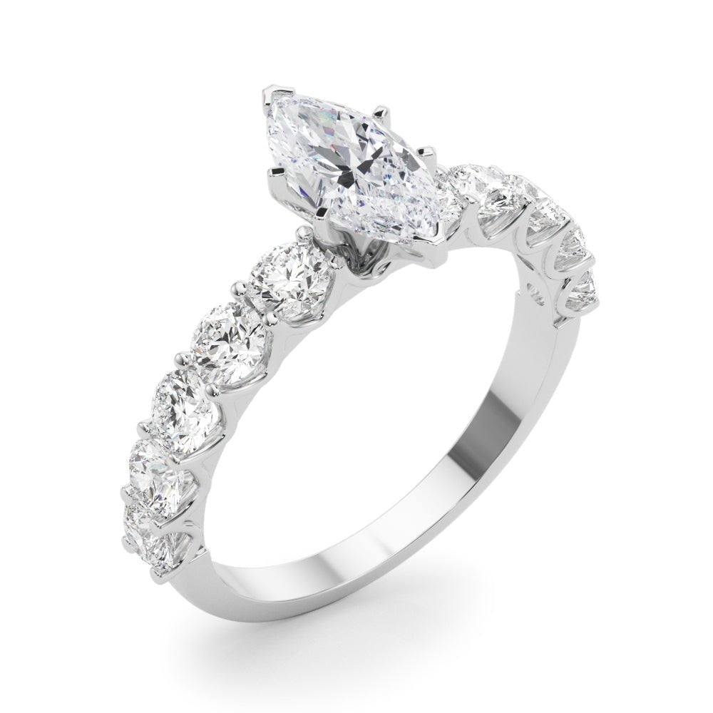 Marquise Center Large Pavé Engagement Ring - Diamonds By Rothschild