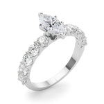 Marquise Center Large Pavé Engagement Ring - Diamonds By Rothschild