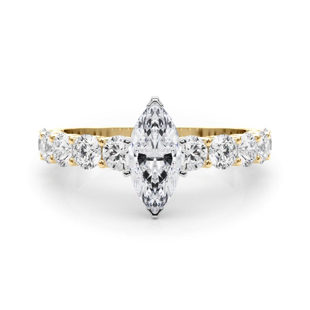 Marquise Center Large Pavé Engagement Ring - Diamonds By Rothschild