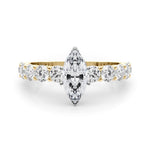 Marquise Center Large Pavé Engagement Ring - Diamonds By Rothschild