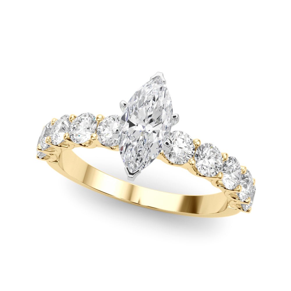Marquise Center Large Pavé Engagement Ring - Diamonds By Rothschild