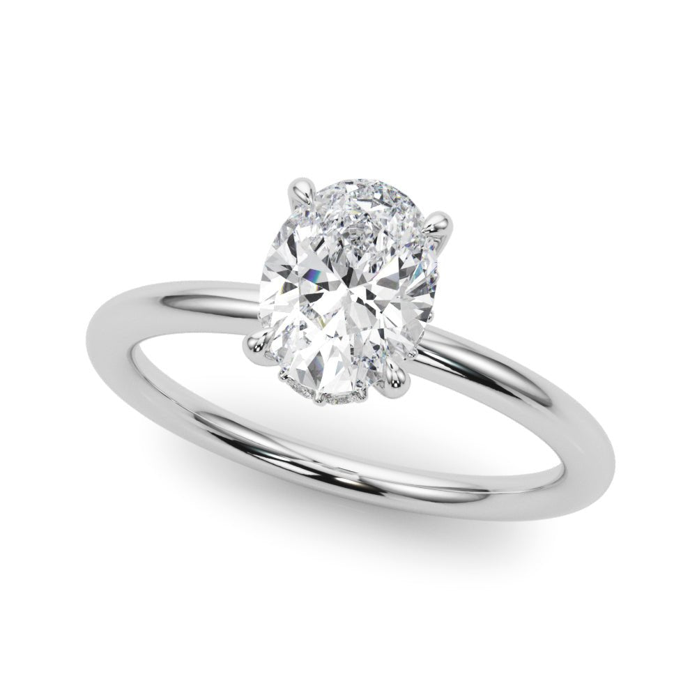 Oval Center Hidden Halo Engagement Ring - Diamonds By Rothschild