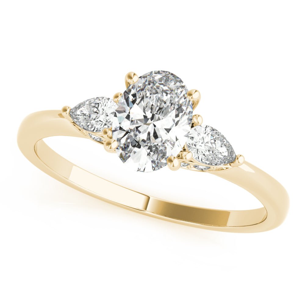 Oval Center Pear Side Stone Engagement Ring - Diamonds By Rothschild
