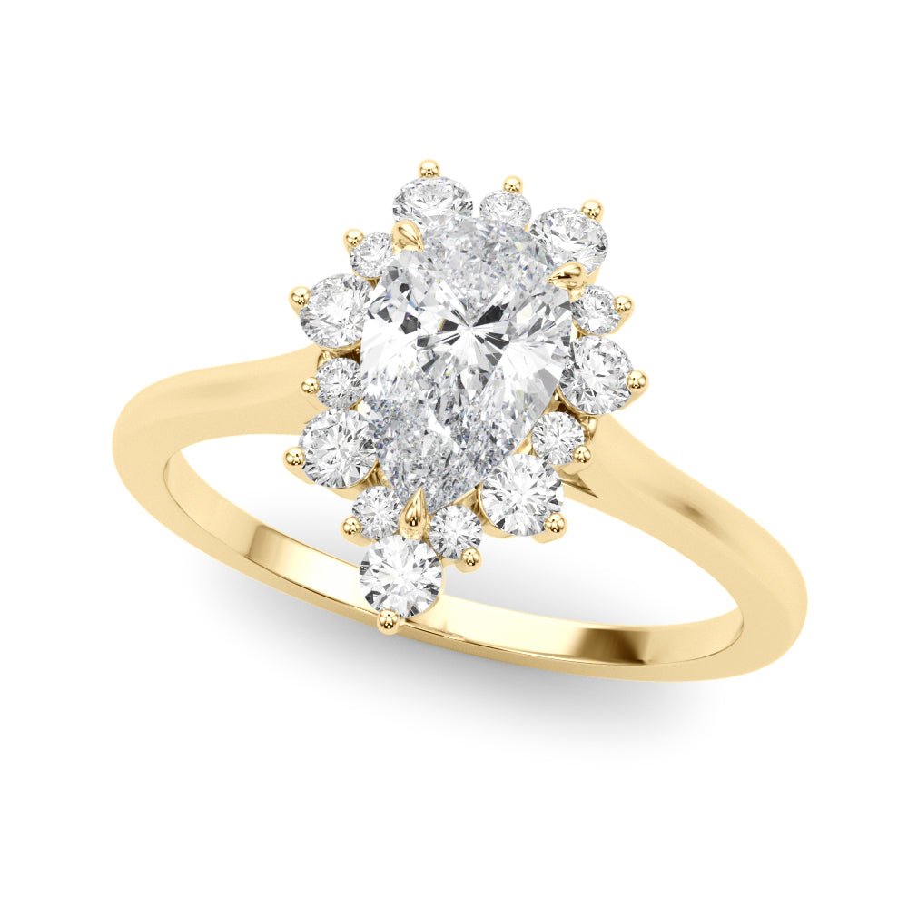 Pear - Shaped Halo Engagement Ring - Diamonds By Rothschild