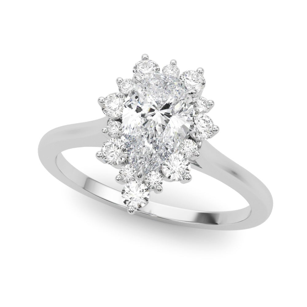 Pear - Shaped Halo Engagement Ring - Diamonds By Rothschild