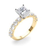 Princess Cut Center Large Pavé Engagement Ring - Diamonds By Rothschild