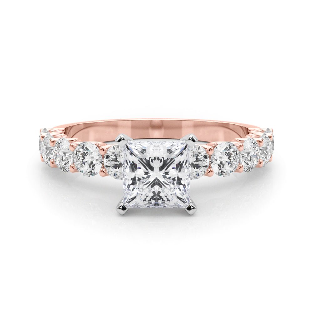 Princess Cut Center Large Pavé Engagement Ring - Diamonds By Rothschild
