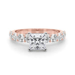 Princess Cut Center Large Pavé Engagement Ring - Diamonds By Rothschild