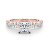Princess Cut Center Large Pavé Engagement Ring - Diamonds By Rothschild