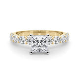 Princess Cut Center Large Pavé Engagement Ring - Diamonds By Rothschild