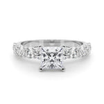 Princess Cut Center Large Pavé Engagement Ring - Diamonds By Rothschild