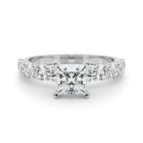 Princess Cut Center Large Pavé Engagement Ring - Diamonds By Rothschild
