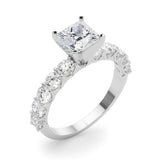 Princess Cut Center Large Pavé Engagement Ring - Diamonds By Rothschild