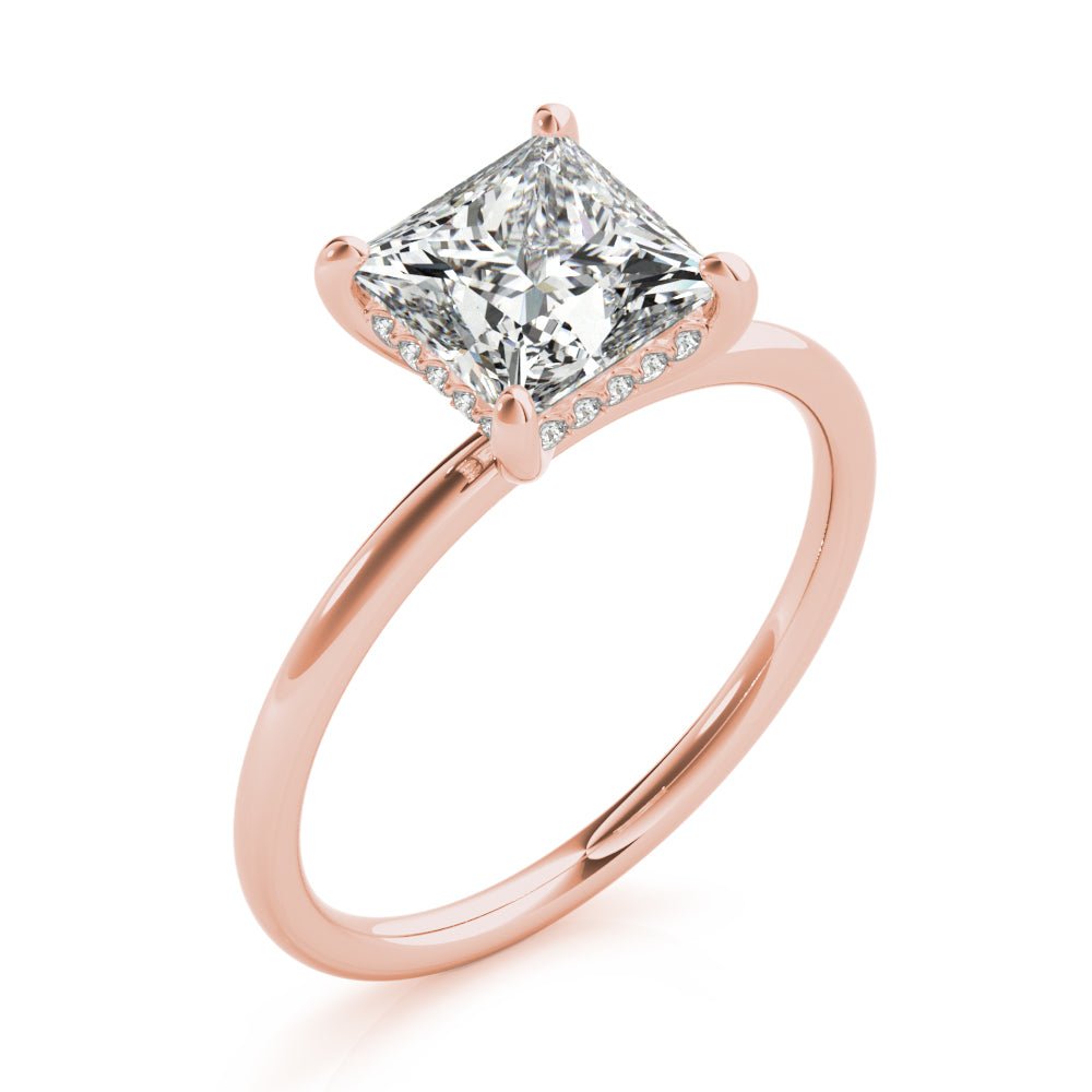 Princess Cut Hidden Halo Engagement Ring - Diamonds By Rothschild