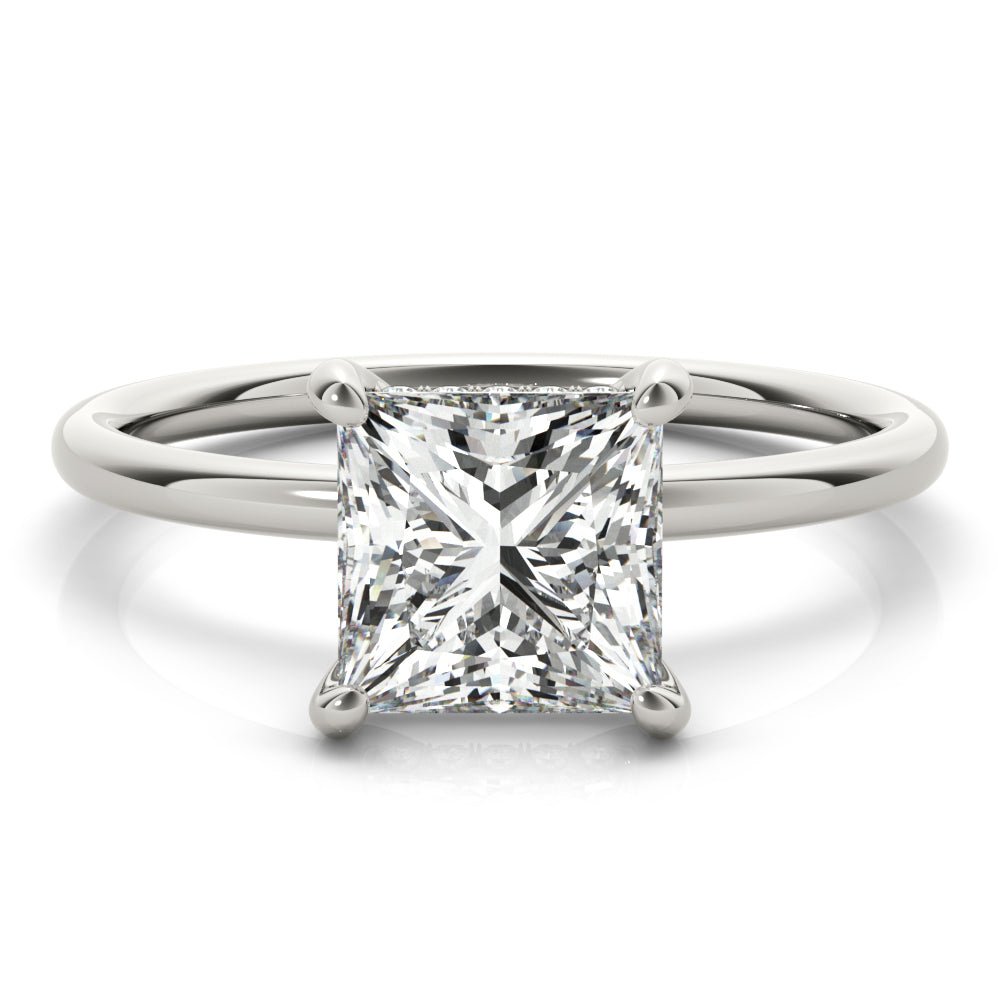 Princess Cut Hidden Halo Engagement Ring - Diamonds By Rothschild