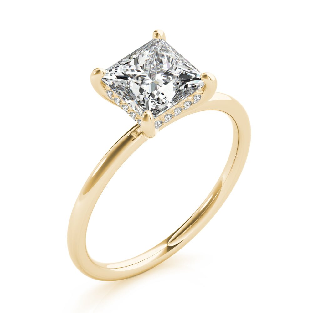 Princess Cut Hidden Halo Engagement Ring - Diamonds By Rothschild