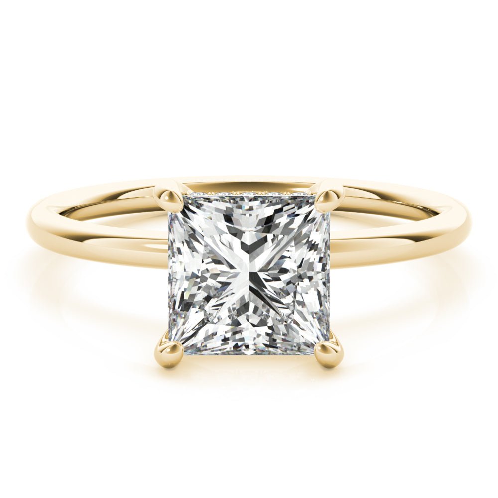 Princess Cut Hidden Halo Engagement Ring - Diamonds By Rothschild